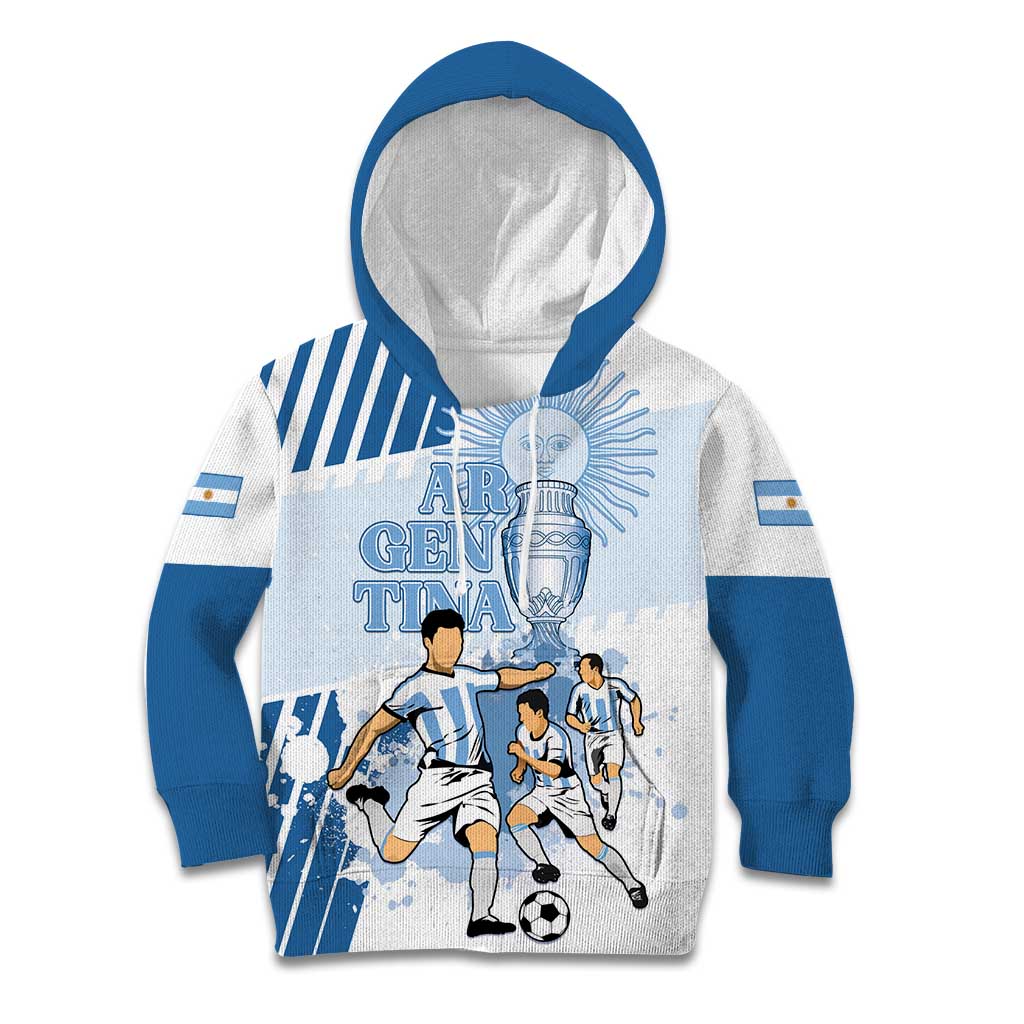 Custom Argentina 2024 Football Kid Hoodie Go Champions La Albiceleste LT05 - Wonder Print Shop