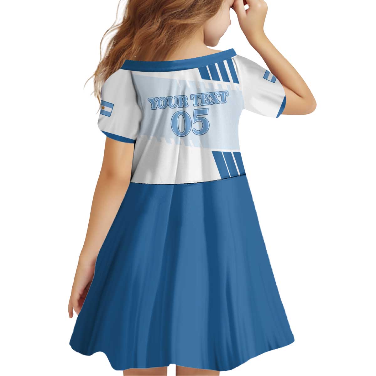 Custom Argentina 2024 Football Kid Short Sleeve Dress Go Champions La Albiceleste LT05 - Wonder Print Shop