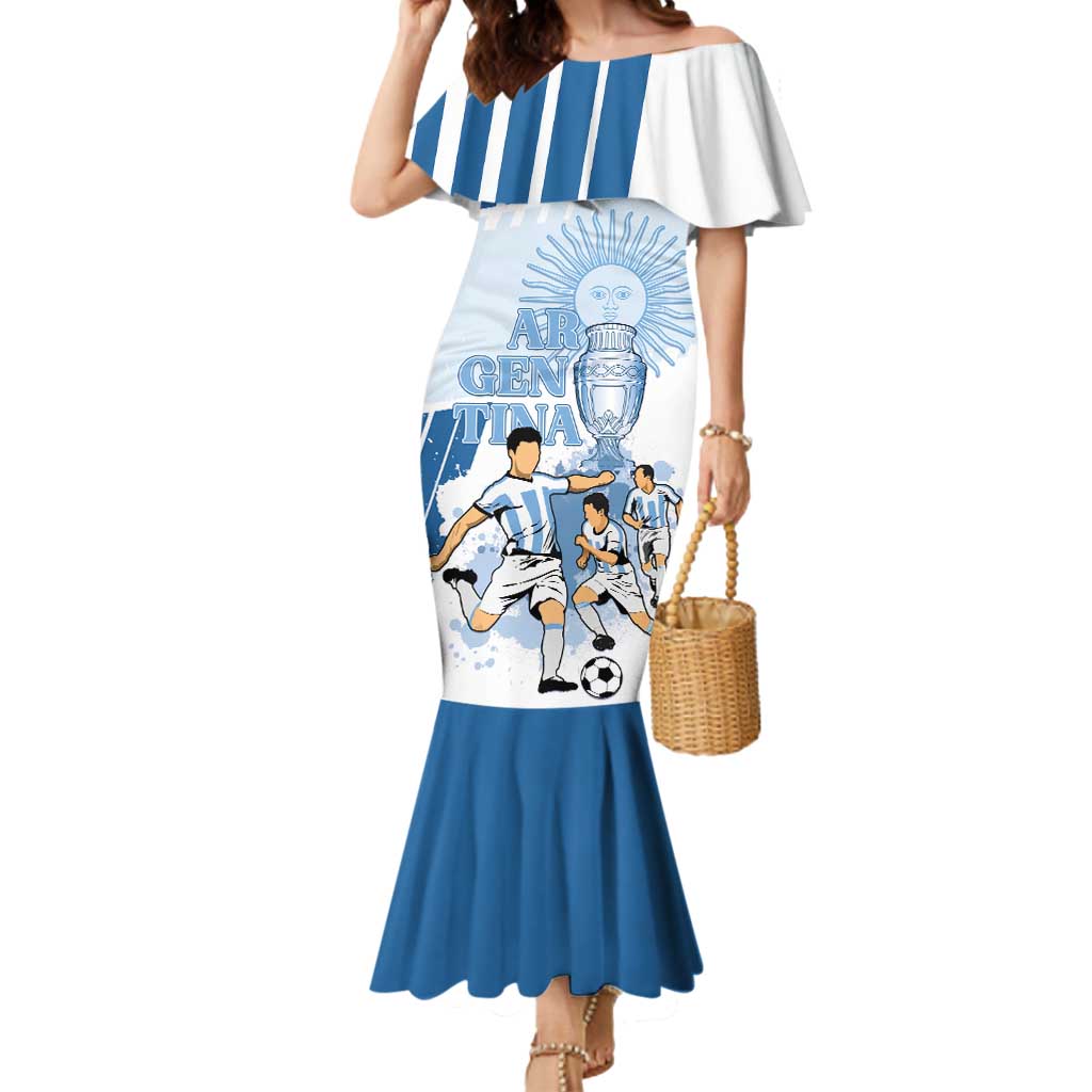 Custom Argentina 2024 Football Mermaid Dress Go Champions La Albiceleste LT05 - Wonder Print Shop
