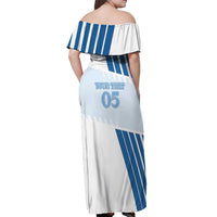Custom Argentina 2024 Football Off Shoulder Maxi Dress Go Champions La Albiceleste LT05 - Wonder Print Shop