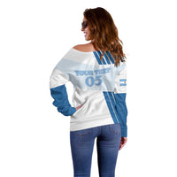 Custom Argentina 2024 Football Off Shoulder Sweater Go Champions La Albiceleste LT05 - Wonder Print Shop