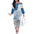Custom Argentina 2024 Football Off The Shoulder Long Sleeve Dress Go Champions La Albiceleste LT05 - Wonder Print Shop