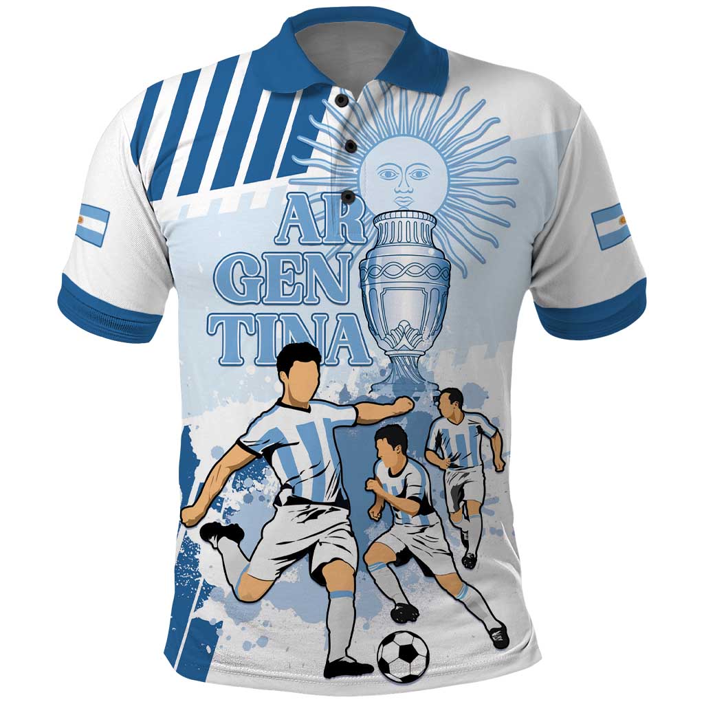 Custom Argentina 2024 Football Polo Shirt Go Champions La Albiceleste LT05 - Wonder Print Shop