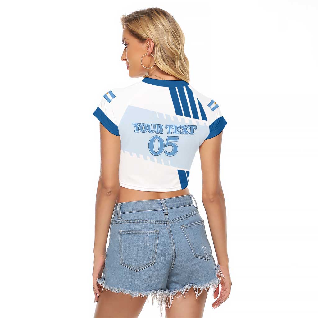 Custom Argentina 2024 Football Raglan Cropped T Shirt Go Champions La Albiceleste LT05 - Wonder Print Shop