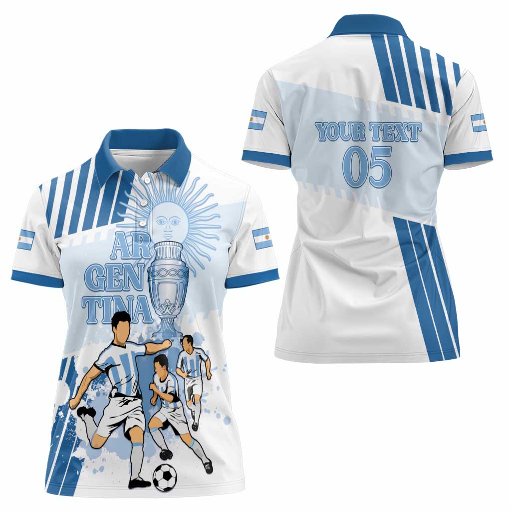Custom Argentina 2024 Football Women Polo Shirt Go Champions La Albiceleste LT05 - Wonder Print Shop