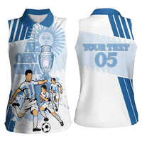 Custom Argentina 2024 Football Women Sleeveless Polo Shirt Go Champions La Albiceleste LT05 - Wonder Print Shop
