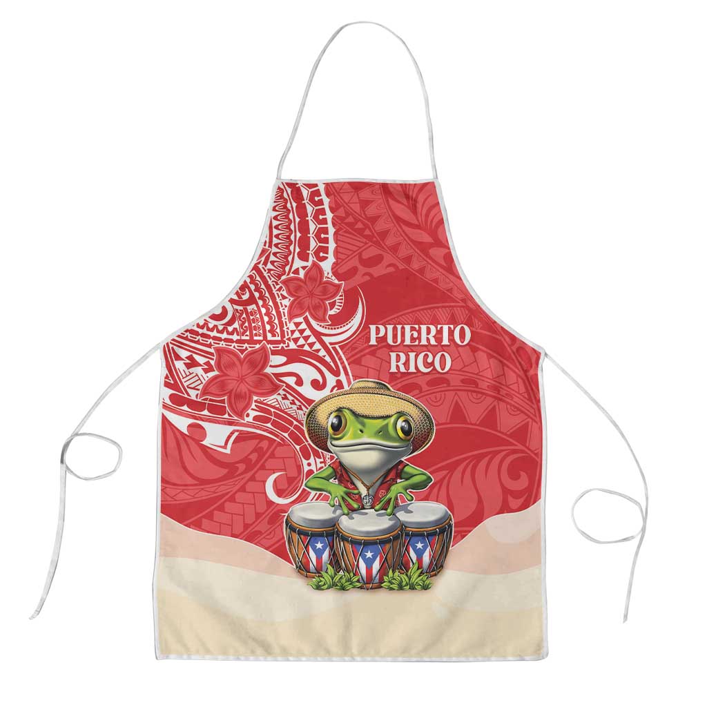 Puerto Rico Apron Coqui Frog With Polynesian Pattern - Wonder Print Shop