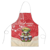 Puerto Rico Apron Coqui Frog With Polynesian Pattern - Wonder Print Shop