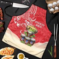 Puerto Rico Apron Coqui Frog With Polynesian Pattern - Wonder Print Shop