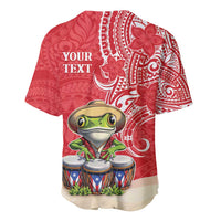 Personalized Puerto Rico Baseball Jersey Coqui Frog With Polynesian Pattern - Wonder Print Shop