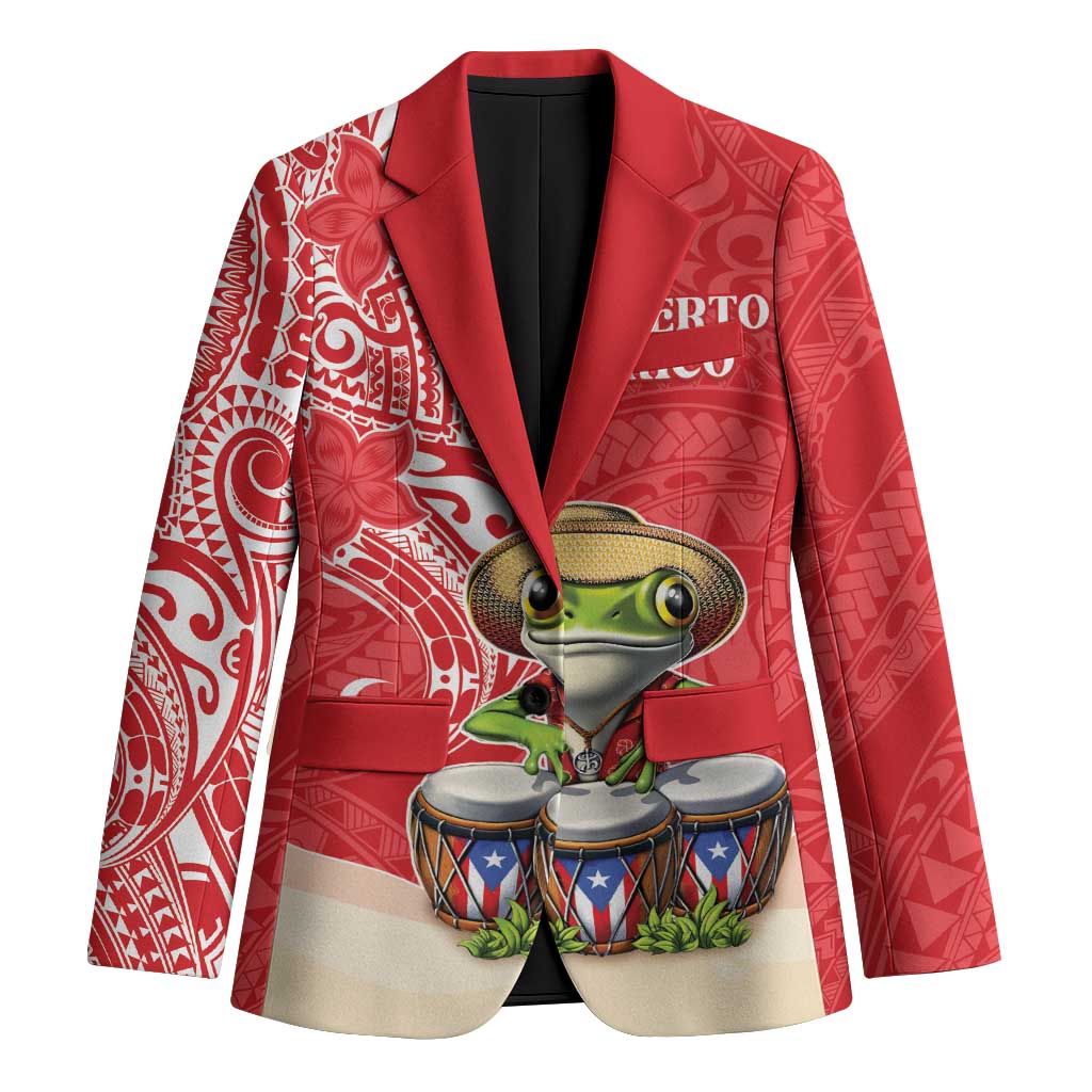 Personalized Puerto Rico Blazer Coqui Frog With Polynesian Pattern - Wonder Print Shop