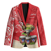 Personalized Puerto Rico Blazer Coqui Frog With Polynesian Pattern - Wonder Print Shop