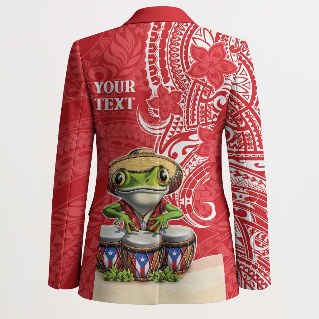 Personalized Puerto Rico Blazer Coqui Frog With Polynesian Pattern - Wonder Print Shop