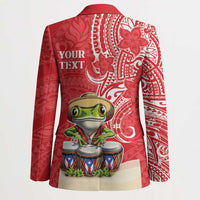 Personalized Puerto Rico Blazer Coqui Frog With Polynesian Pattern - Wonder Print Shop