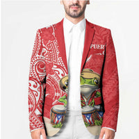 Personalized Puerto Rico Blazer Coqui Frog With Polynesian Pattern - Wonder Print Shop