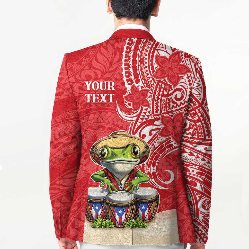 Personalized Puerto Rico Blazer Coqui Frog With Polynesian Pattern - Wonder Print Shop