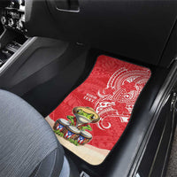 Puerto Rico Car Mats Coqui Frog With Polynesian Pattern - Wonder Print Shop