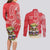 Personalized Puerto Rico Couples Matching Long Sleeve Bodycon Dress and Long Sleeve Button Shirt Coqui Frog With Polynesian Pattern - Wonder Print Shop