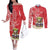 Personalized Puerto Rico Couples Matching Off The Shoulder Long Sleeve Dress and Long Sleeve Button Shirt Coqui Frog With Polynesian Pattern - Wonder Print Shop