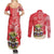 Personalized Puerto Rico Couples Matching Summer Maxi Dress and Long Sleeve Button Shirt Coqui Frog With Polynesian Pattern - Wonder Print Shop
