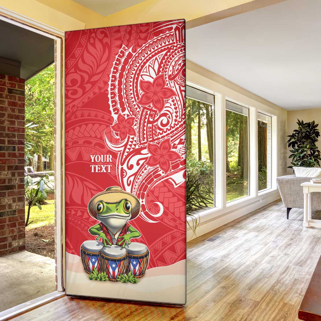 Puerto Rico Door Cover Coqui Frog With Polynesian Pattern - Wonder Print Shop