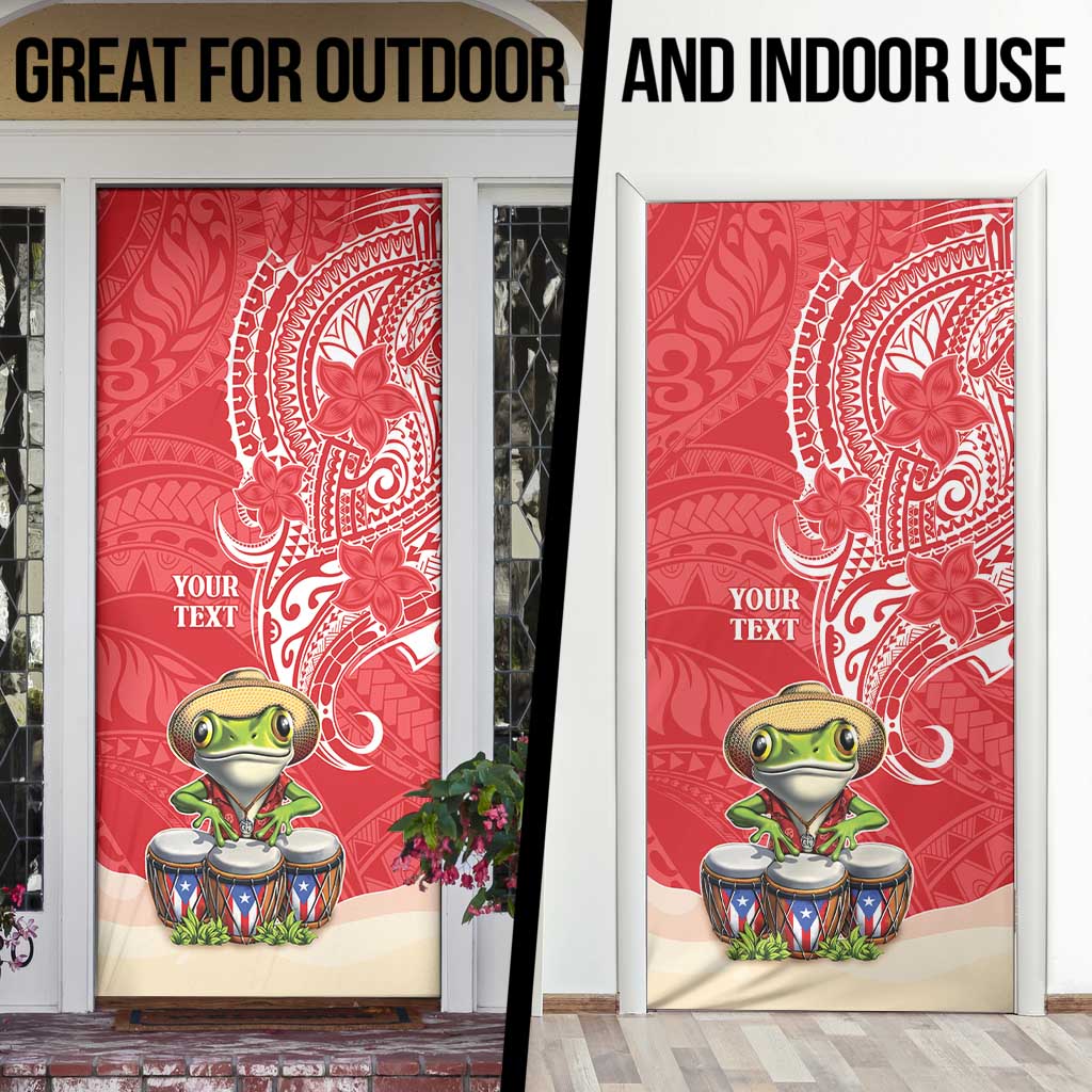 Puerto Rico Door Cover Coqui Frog With Polynesian Pattern - Wonder Print Shop