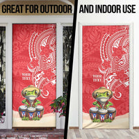 Puerto Rico Door Cover Coqui Frog With Polynesian Pattern - Wonder Print Shop