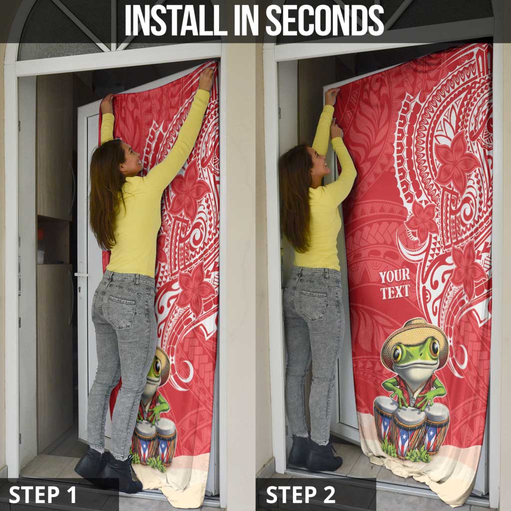 Puerto Rico Door Cover Coqui Frog With Polynesian Pattern - Wonder Print Shop