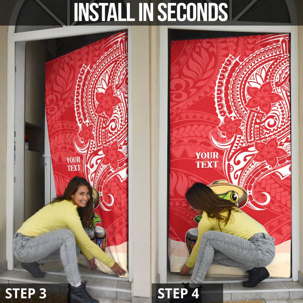 Puerto Rico Door Cover Coqui Frog With Polynesian Pattern - Wonder Print Shop