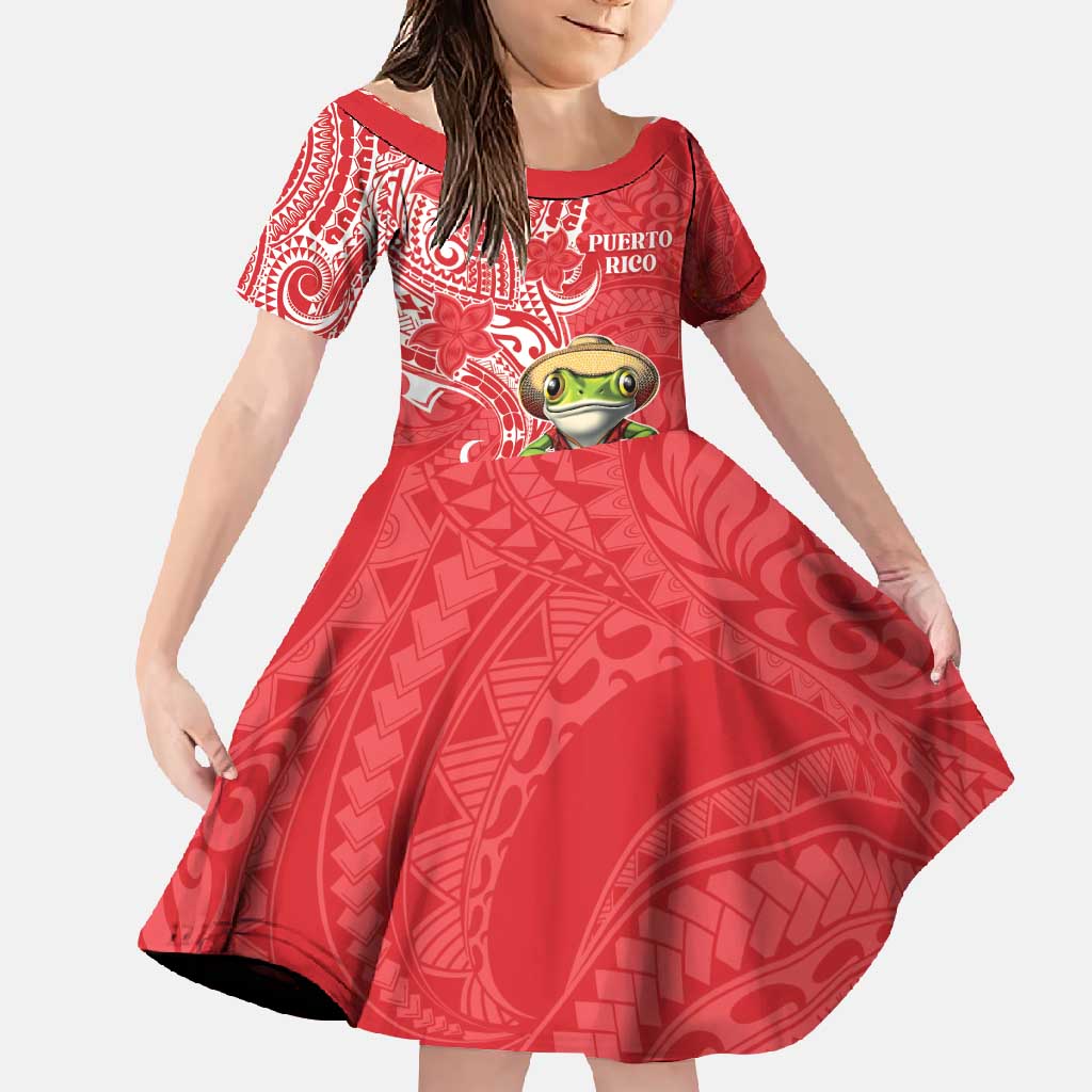 Personalized Puerto Rico Family Matching Mermaid Dress and Hawaiian Shirt Coqui Frog With Polynesian Pattern - Wonder Print Shop