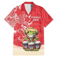 Personalized Puerto Rico Family Matching Mermaid Dress and Hawaiian Shirt Coqui Frog With Polynesian Pattern - Wonder Print Shop