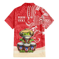 Personalized Puerto Rico Family Matching Mermaid Dress and Hawaiian Shirt Coqui Frog With Polynesian Pattern - Wonder Print Shop