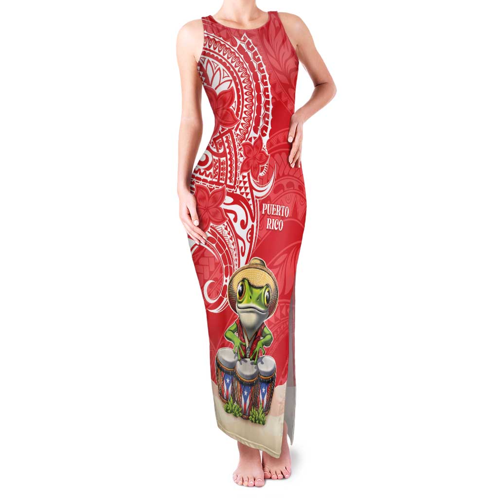 Personalized Puerto Rico Family Matching Tank Maxi Dress and Hawaiian Shirt Coqui Frog With Polynesian Pattern - Wonder Print Shop