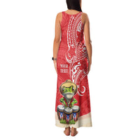 Personalized Puerto Rico Family Matching Tank Maxi Dress and Hawaiian Shirt Coqui Frog With Polynesian Pattern - Wonder Print Shop