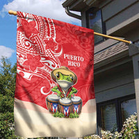 Puerto Rico Garden Flag Coqui Frog With Polynesian Pattern - Wonder Print Shop
