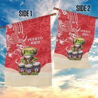 Puerto Rico Garden Flag Coqui Frog With Polynesian Pattern - Wonder Print Shop