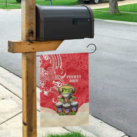 Puerto Rico Garden Flag Coqui Frog With Polynesian Pattern - Wonder Print Shop