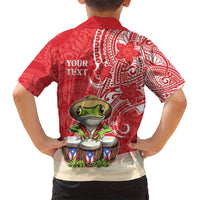 Personalized Puerto Rico Kid Hawaiian Shirt Coqui Frog With Polynesian Pattern - Wonder Print Shop