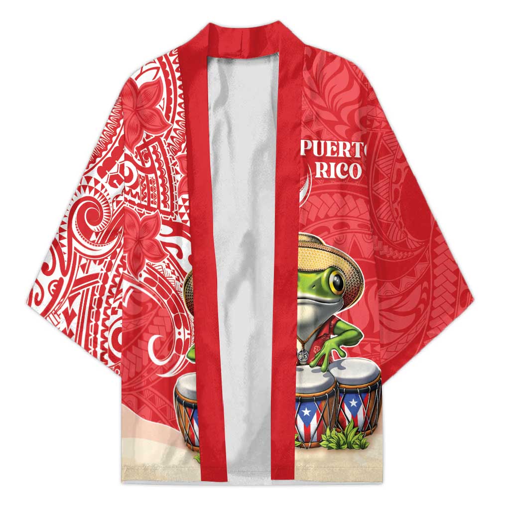 Personalized Puerto Rico Kimono Coqui Frog With Polynesian Pattern - Wonder Print Shop
