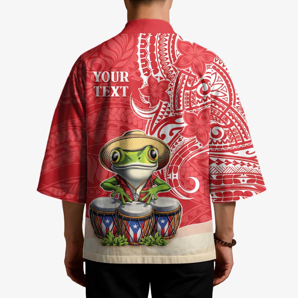 Personalized Puerto Rico Kimono Coqui Frog With Polynesian Pattern - Wonder Print Shop