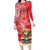 Personalized Puerto Rico Long Sleeve Bodycon Dress Coqui Frog With Polynesian Pattern - Wonder Print Shop