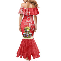 Personalized Puerto Rico Mermaid Dress Coqui Frog With Polynesian Pattern - Wonder Print Shop