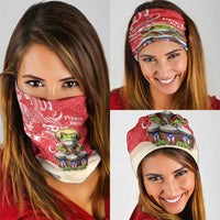 Puerto Rico Neck Gaiter Coqui Frog With Polynesian Pattern - Wonder Print Shop