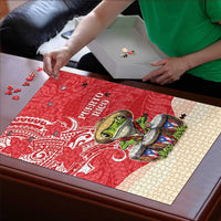 Puerto Rico Puzzle Coqui Frog With Polynesian Pattern - Wonder Print Shop