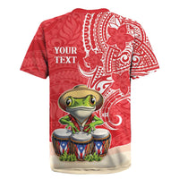 Personalized Puerto Rico Rugby Jersey Coqui Frog With Polynesian Pattern - Wonder Print Shop