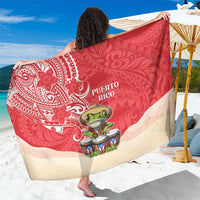 Puerto Rico Sarong Coqui Frog With Polynesian Pattern - Wonder Print Shop