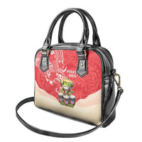 Puerto Rico Shoulder Handbag Coqui Frog With Polynesian Pattern - Wonder Print Shop