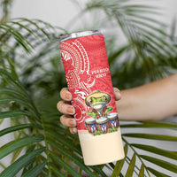 Personalized Puerto Rico Skinny Tumbler Coqui Frog With Polynesian Pattern - Wonder Print Shop