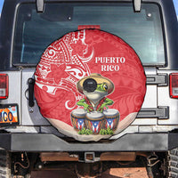 Puerto Rico Spare Tire Cover Coqui Frog With Polynesian Pattern - Wonder Print Shop