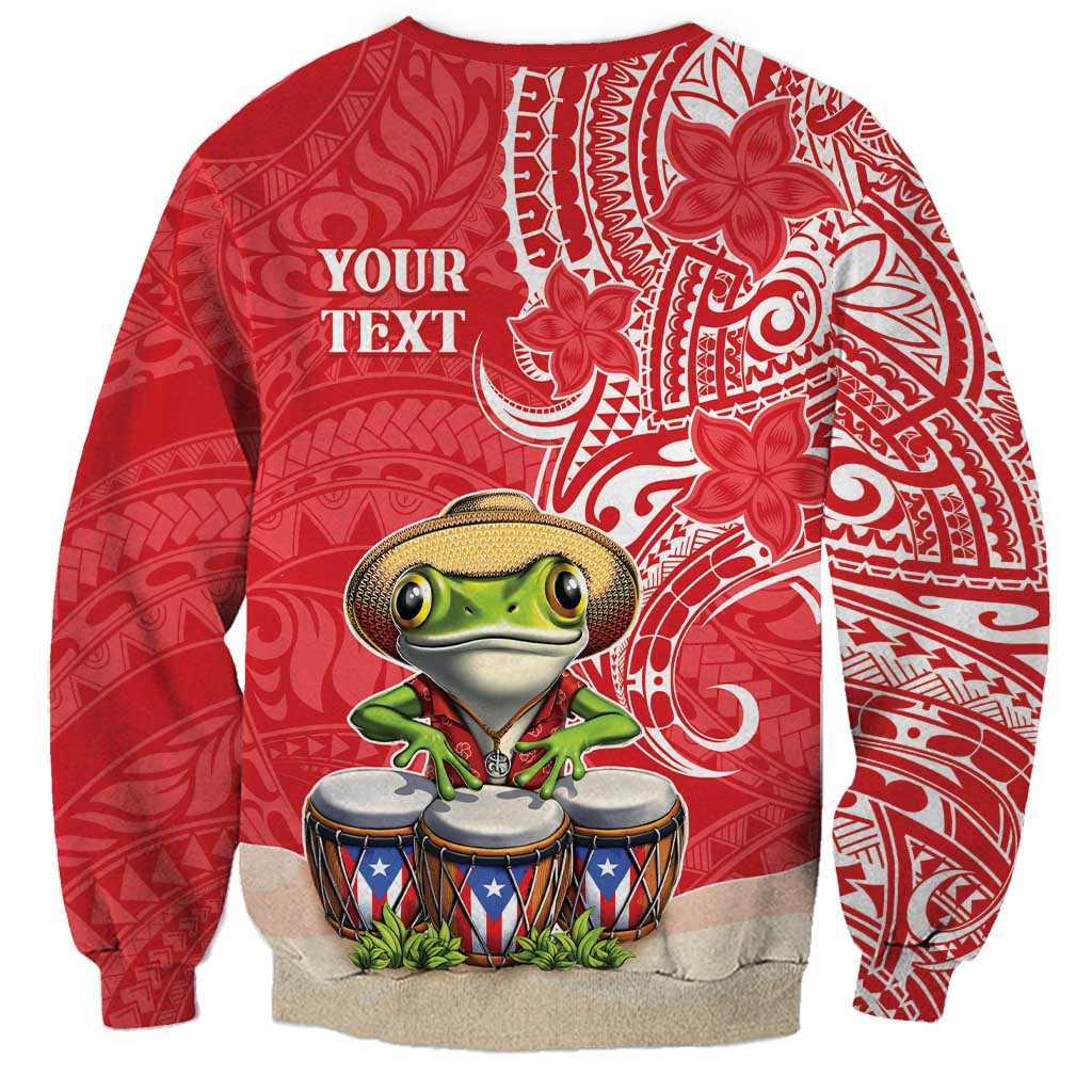 Personalized Puerto Rico Sweatshirt Coqui Frog With Polynesian Pattern - Wonder Print Shop